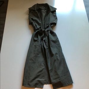 Olive trench vest